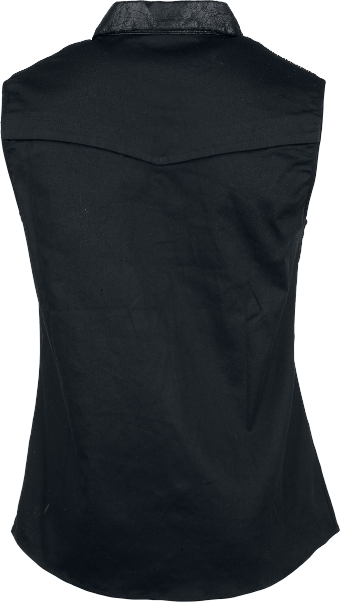 Punk Rave Punk Asymmetric Sleeveless Shirt Short-sleeved Shirt black - Image 3