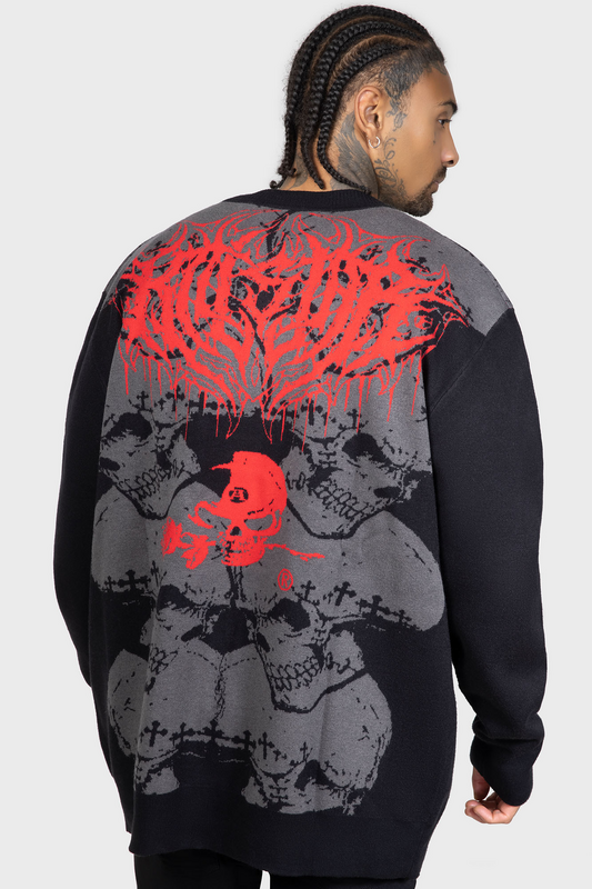 Alchemy by Killstar Headstone Knit Cardigan Cardigan black grey - Image 3
