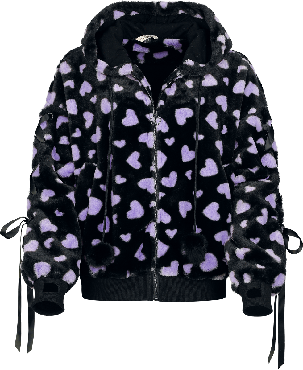 Banned Nanami Hoodie Hoodie Jacket black lilac - Image 3