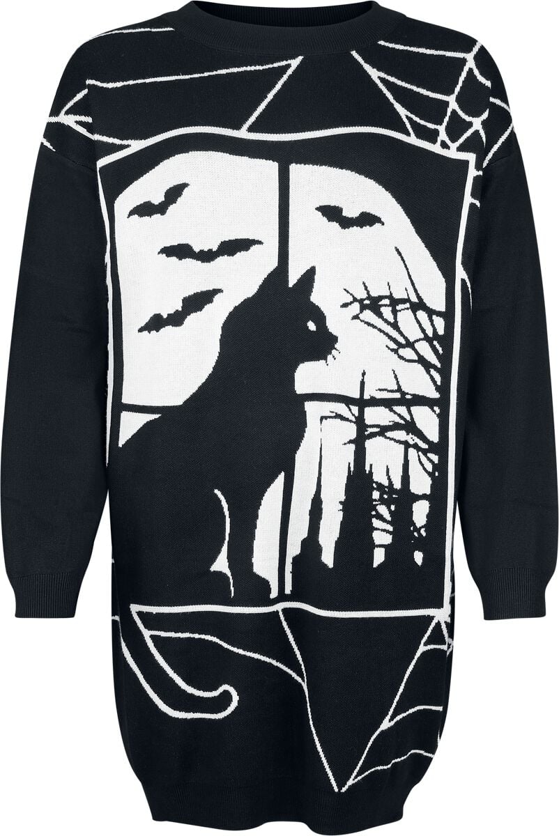 Banned Lunaire Knit Dress Midi Dress black white - Image 2