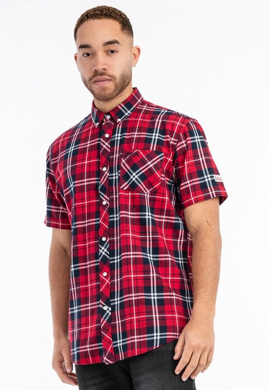Lonsdale London Brixworth Short-sleeved Shirt red navy - Image 2