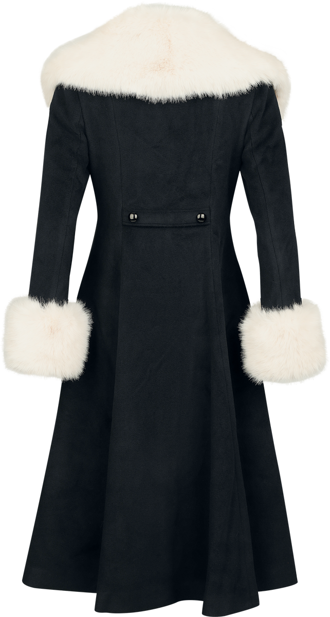 Banned Retro Martha Faux Fur Coat Coat black beige - Image 3