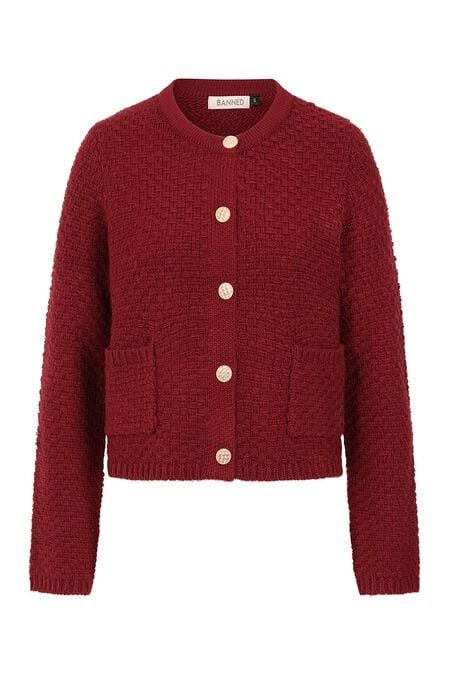 Banned Retro Victoria Wool Mix Cardigan Cardigan red - Image 2
