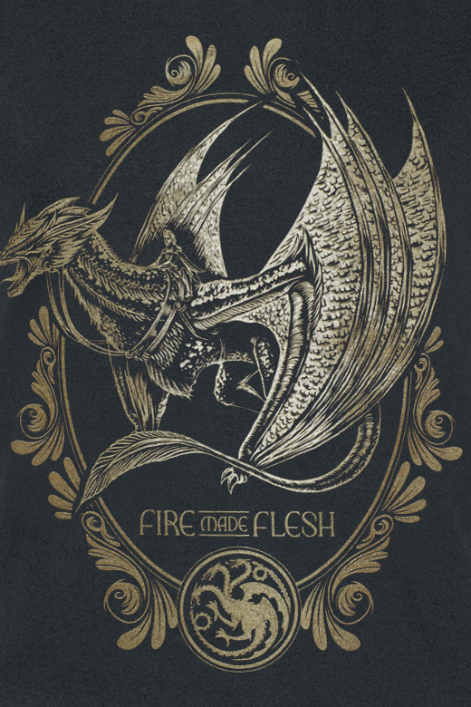 Game of Thrones House of the Dragon - Fire Made Flesh T-Shirt black - Image 3