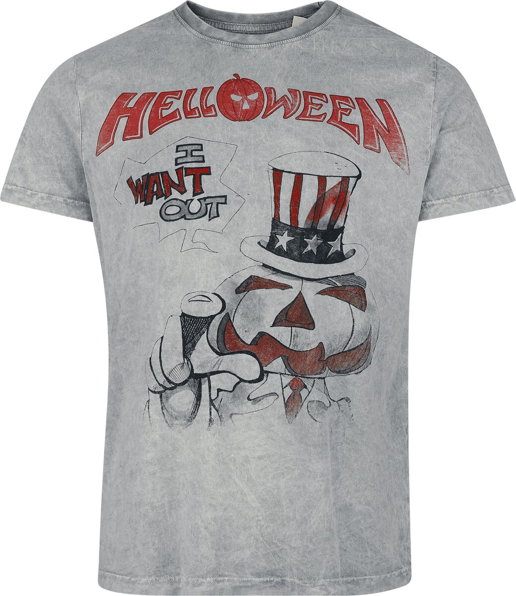 Helloween I Want Out T-Shirt grey - Image 2