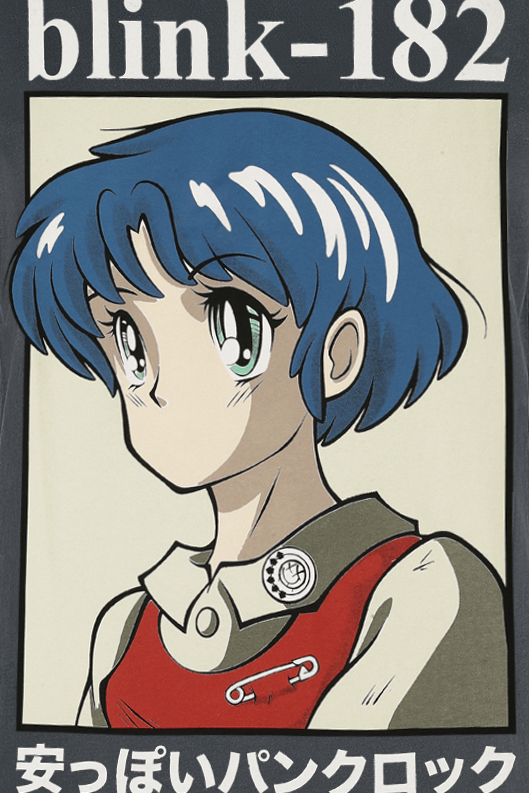 Blink 182 Amplified Collection - Anime T-Shirt charcoal - Image 3