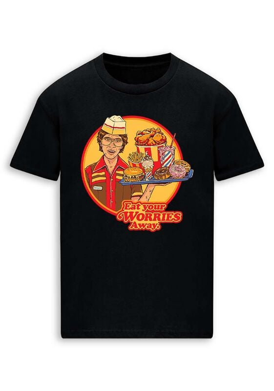 Steven Rhodes Eat Your Worries T-Shirt black - Image 2