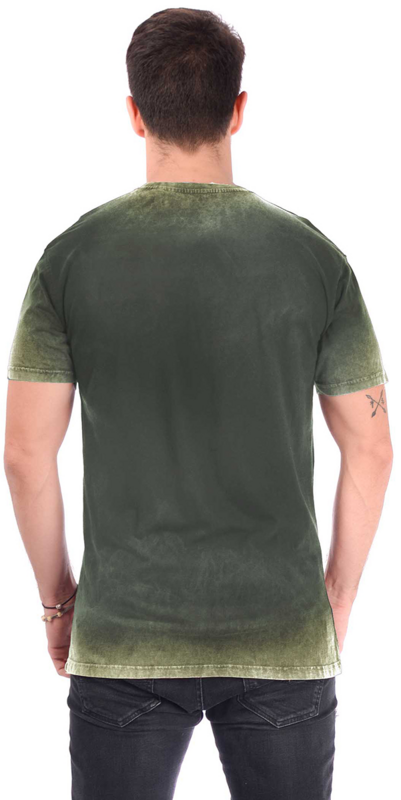 Outer Vision Rex Retro Stone Green Parrot T-Shirt green black - Image 3