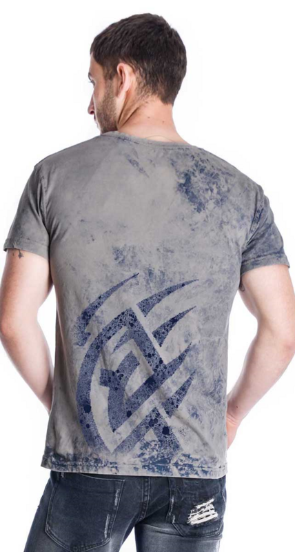 Outer Vision Bloody Scratch - Men's T-shirt T-Shirt grey blue - Image 3
