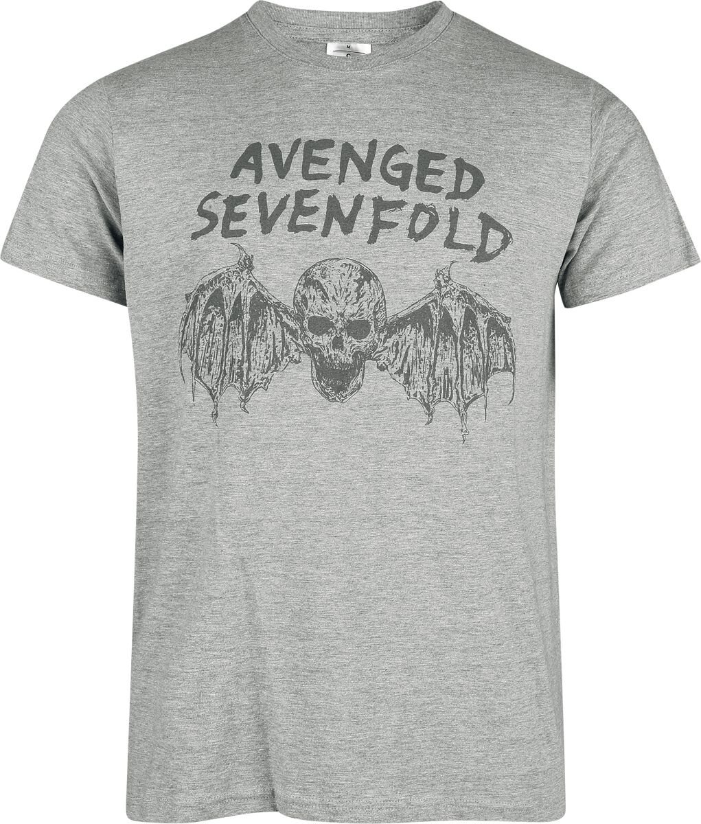 Avenged Sevenfold Scheleton Bat T-Shirt grey - Image 2
