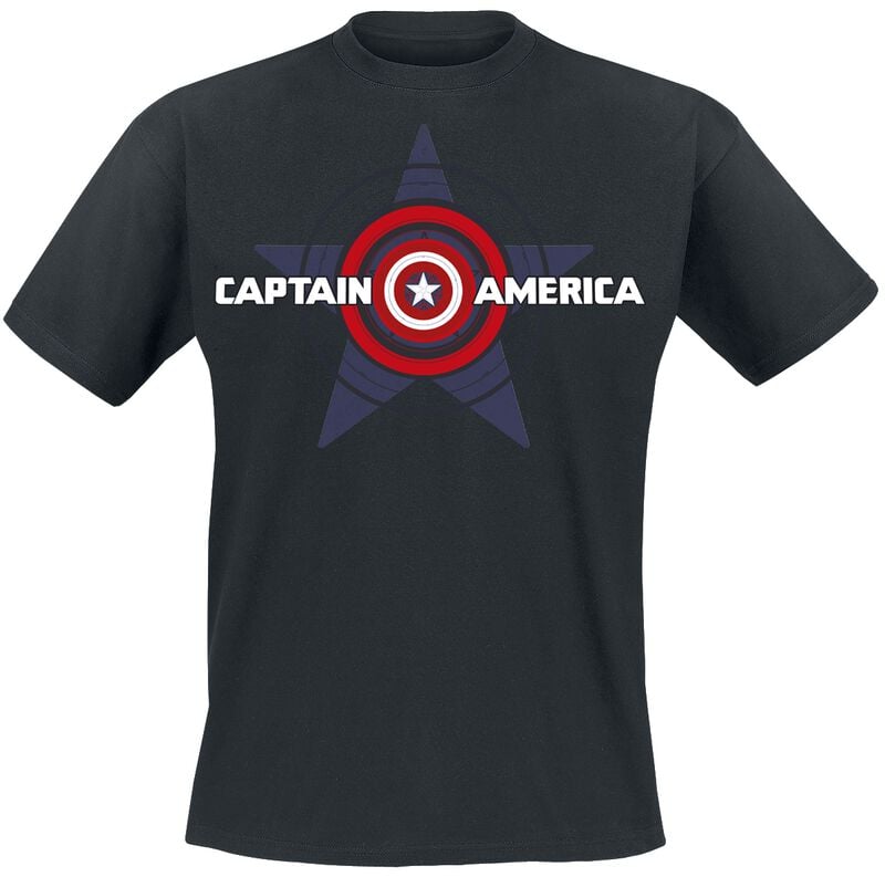 Captain America Big Star Shield T-Shirt black - Image 2