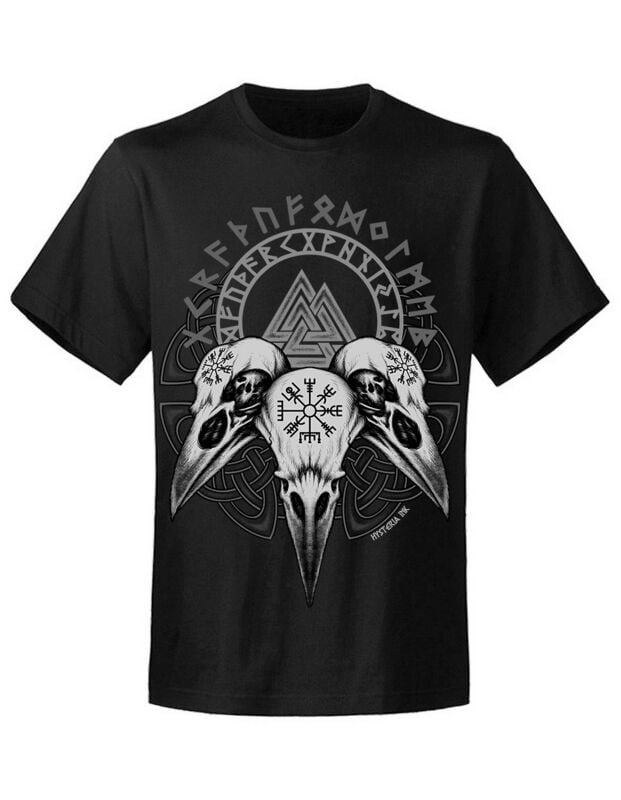 Hysteria Ink Valknut 3 Raven T-Shirt black - Image 2