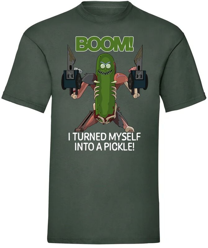 Rick And Morty I turned myself into a Pickle! T-Shirt green - Image 2
