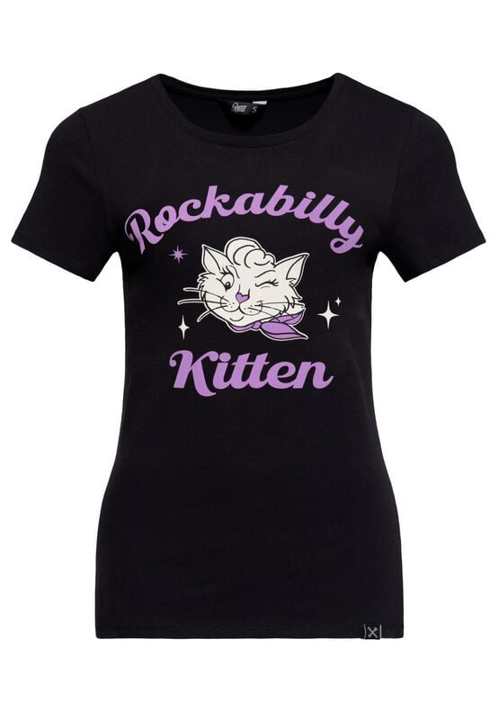 Queen Kerosin Rockabilly Kitten T-shirt T-Shirt black - Image 2