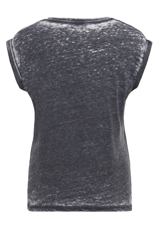 Queen Kerosin Queen of Fucking Everything Washed Look T-shirt T-Shirt grey - Image 3