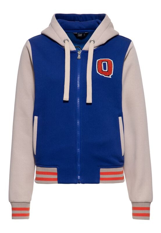 Queen Kerosin Kitten Sport Club Varsity Jacket Hoodie Jacket blue beige - Image 2