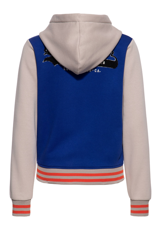 Queen Kerosin Kitten Sport Club Varsity Jacket Hoodie Jacket blue beige - Image 3