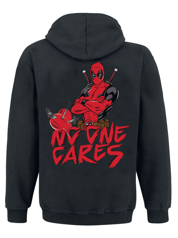 Deadpool No One Cares Hoodie black - Image 3