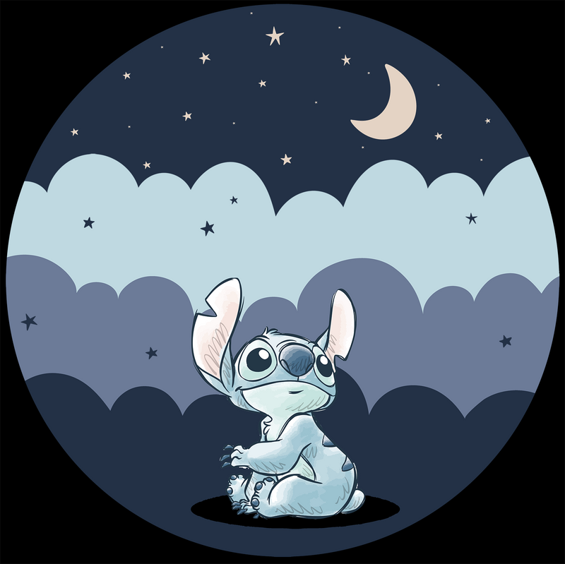 Lilo & Stitch Moon Lover T-Shirt black - Image 3