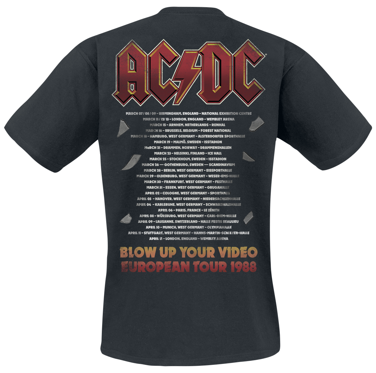 AC/DC European Tour 1988 T-Shirt black - Image 3