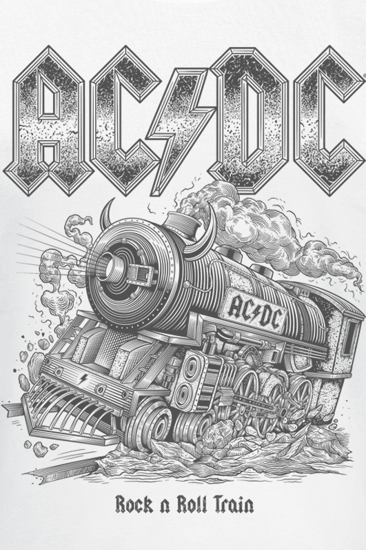 AC/DC RNR Train T-Shirt white - Image 3