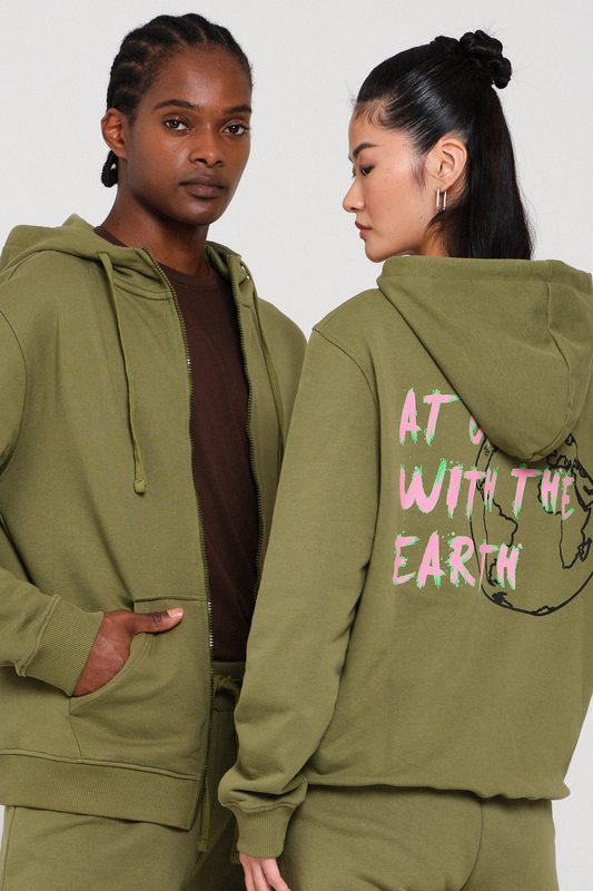 Rockupy One with the Earth - Janne Hoodie Jacket Dark Green Hoodie Jacket dark green - Image 3