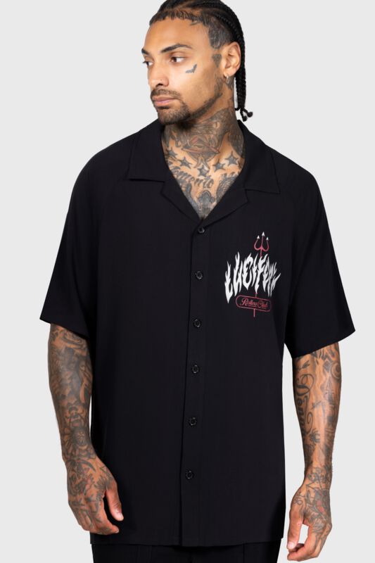 Killstar Gothabilly III - Lucifers Roller Club Shirt Short-sleeved Shirt black red - Image 2