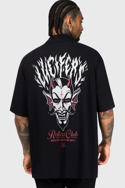 Killstar Gothabilly III - Lucifers Roller Club Shirt Short-sleeved Shirt black red - Image 3