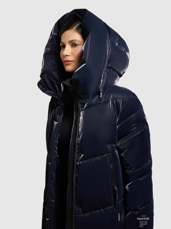 Khujo PULSET SHINY Winter Coat dark blue - Image 3