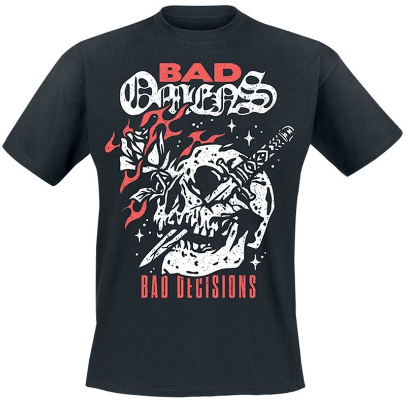 Bad Omens Bad Decision Skull With Knife T-Shirt black - Image 2
