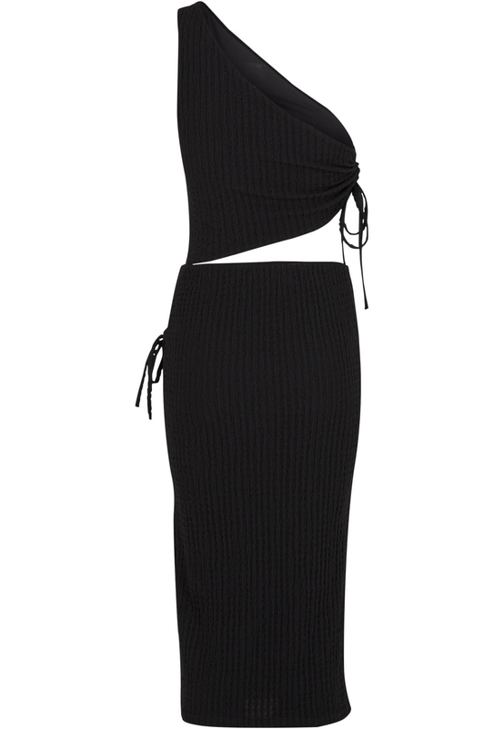 Urban Classics Ladies Cut-Out Jersey Dress Midi Dress black - Image 3