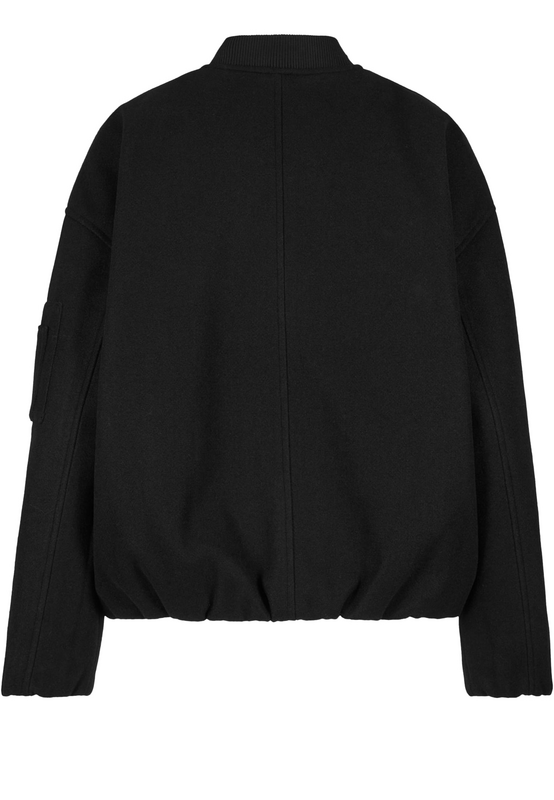 Urban Classics Ladies' Faux Wool Bomber Jacket Bomber Jacket black - Image 3