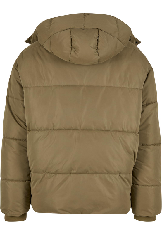 Urban Classics Puffer Jacket with Flap Hood Winter Jacket olive - Image 3