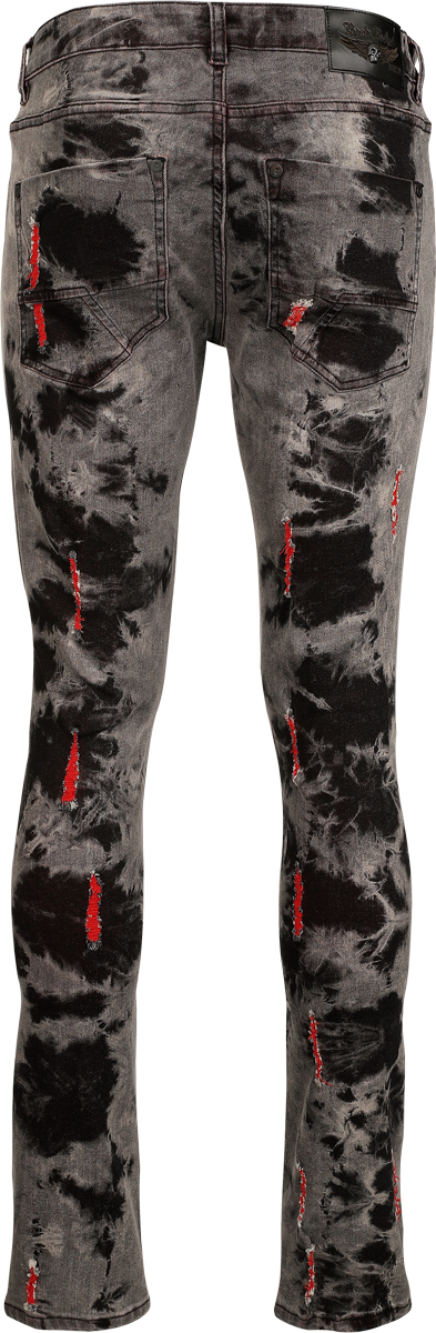 Rock Rebel by EMP Washed-look jeans with red highlights Jeans grey red - Image 3