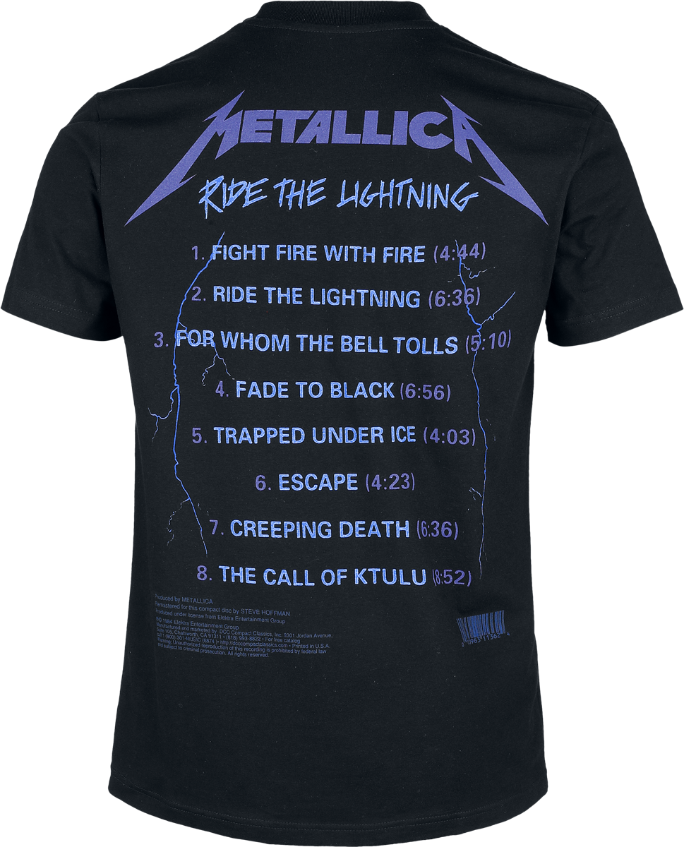 Metallica Ride The Lightning - Heavyweight T-Shirt black - Image 3