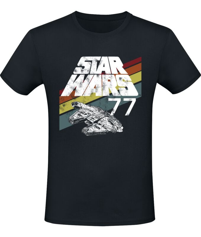 Star Wars 77 Falcon T-Shirt black - Image 2