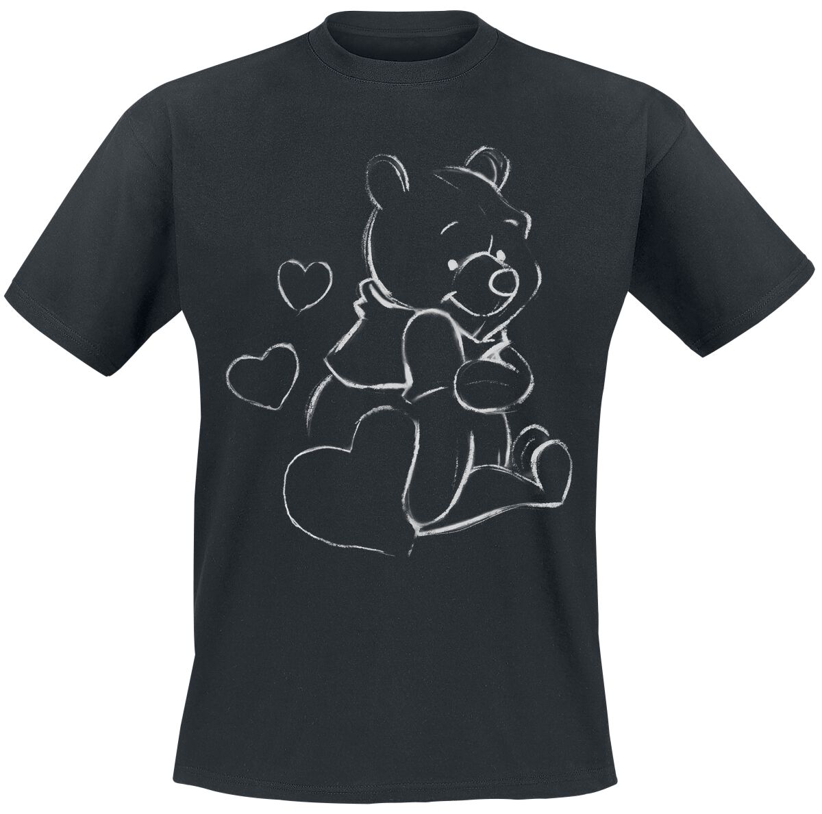 Winnie the Pooh Outline Sketch T-Shirt black - Image 2
