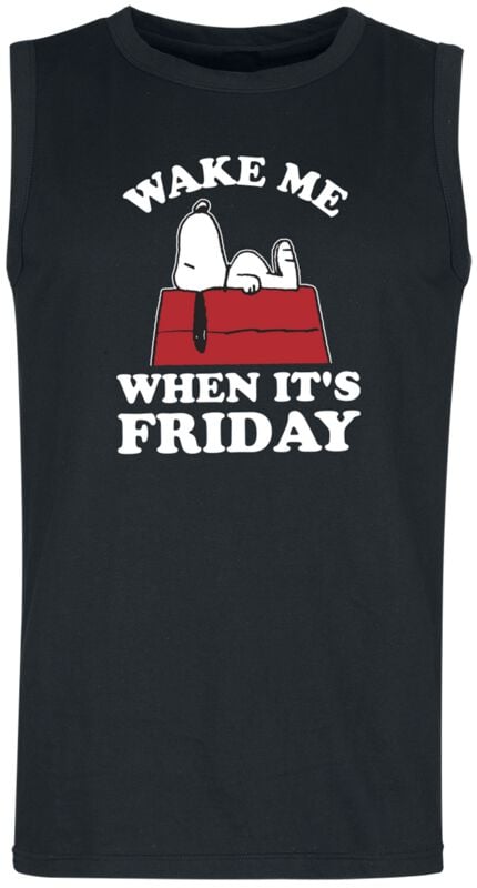 Peanuts Snoopy - Wake Me When It’s Friday Tanktop black - Image 2
