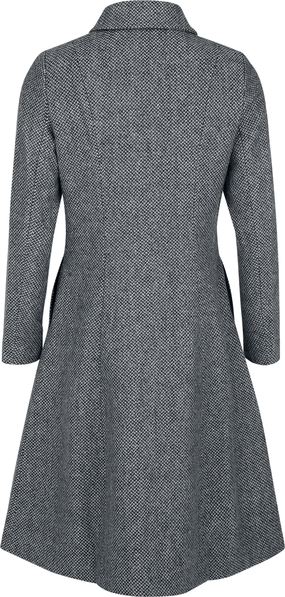 Voodoo Vixen Curved Button Down Coat Coat grey - Image 3