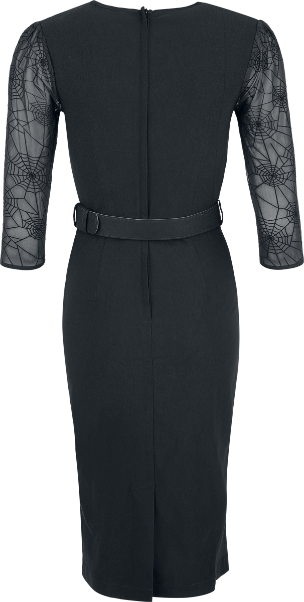 Voodoo Vixen Spider Web Lace Pencil Dress Midi Dress black - Image 3