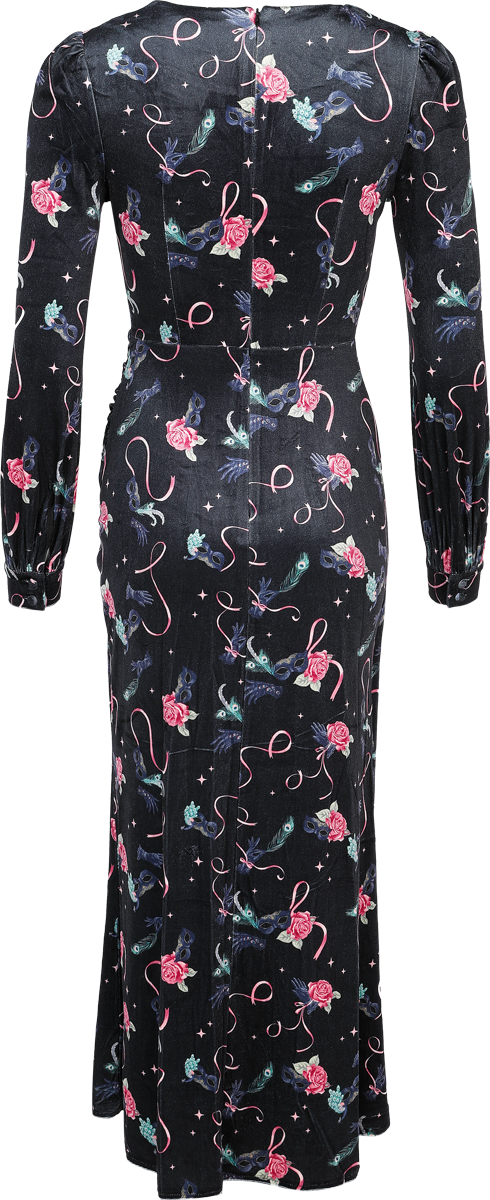 Voodoo Vixen Peacock Masquerade Maxi Velvet Dress Maxi Dress multicolour - Image 3