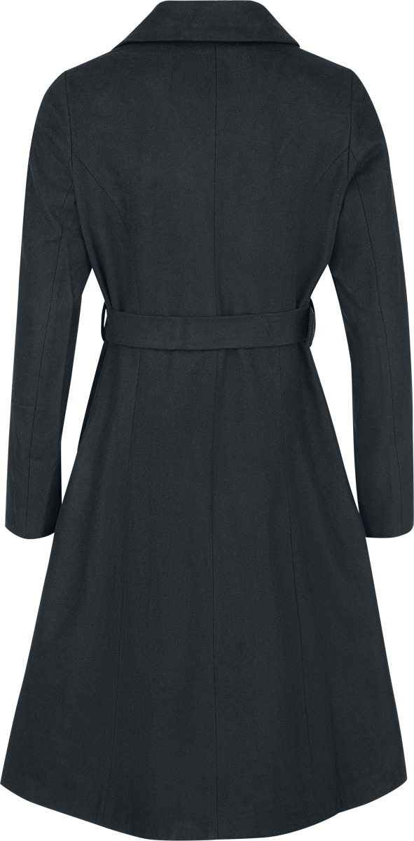 Jawbreaker Belted Coat with Sun & Moon Embroidery Coat black - Image 3