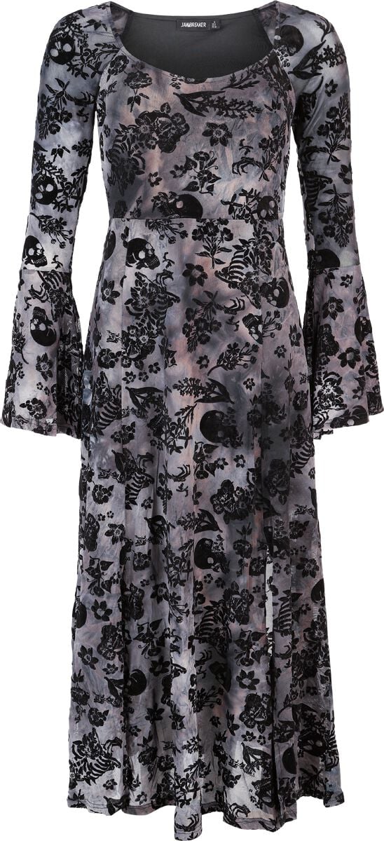 Jawbreaker Flocked Skull Maxi Dress Maxi Dress black grey - Image 2