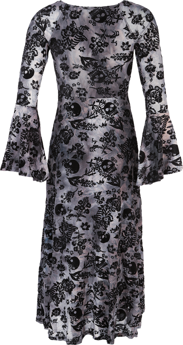 Jawbreaker Flocked Skull Maxi Dress Maxi Dress black grey - Image 3