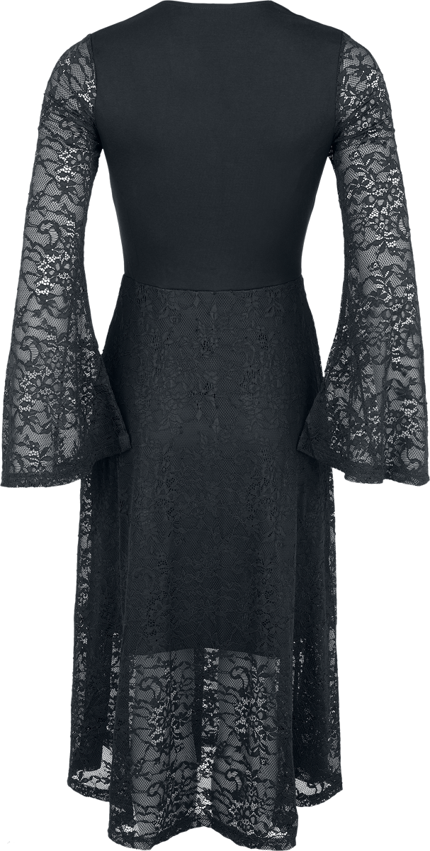 Jawbreaker Lace Midi Dress with Button Front Maxi Dress black - Image 3