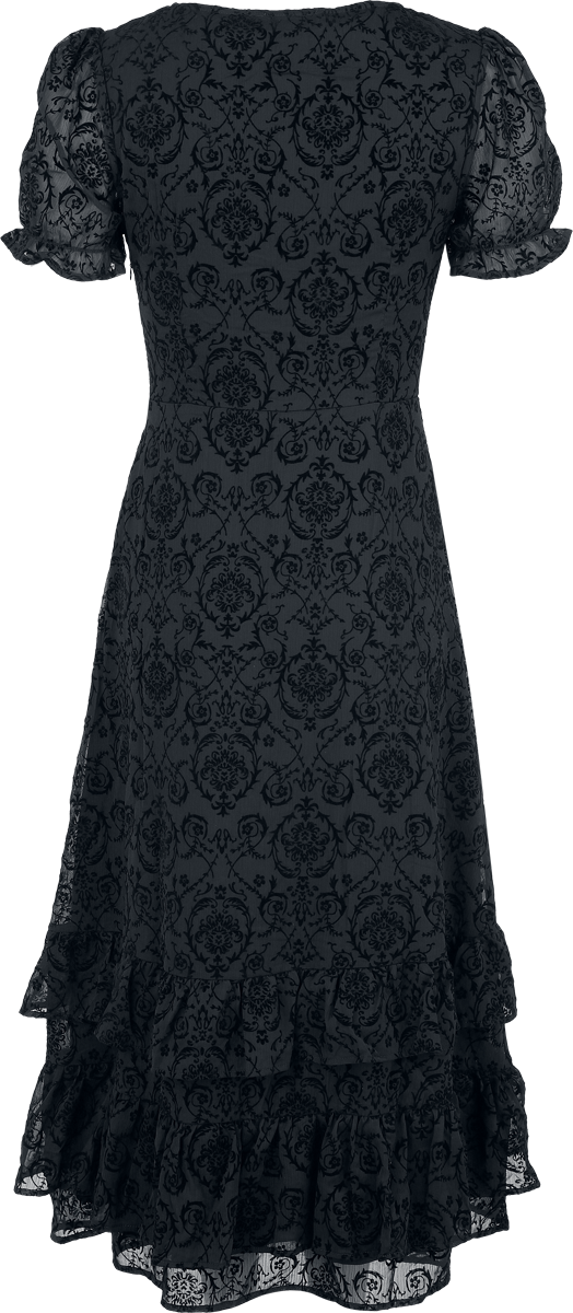 Jawbreaker Ruffle-Hem Devore Maxi Dress Maxi Dress black - Image 3