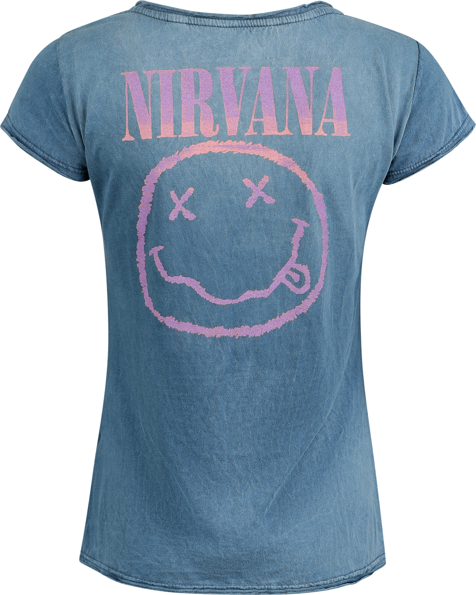 Nirvana Smile Logo T-Shirt blue - Image 3