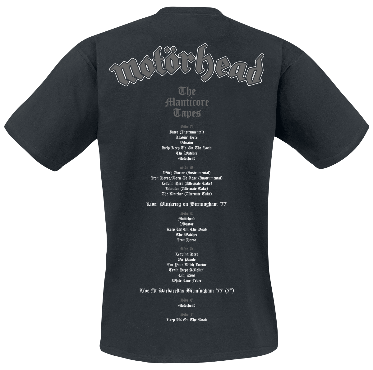 Motörhead The Manticore Tapes Tracklist T-Shirt black - Image 3