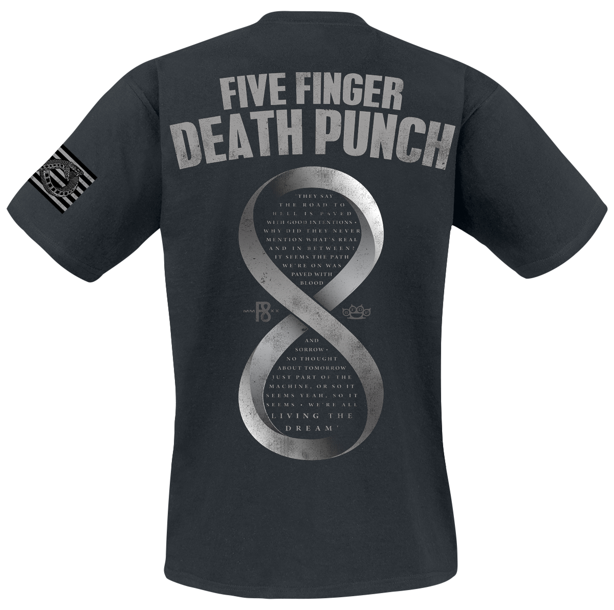 Five Finger Death Punch Living The Dream Infinity Snake T-Shirt black - Image 3