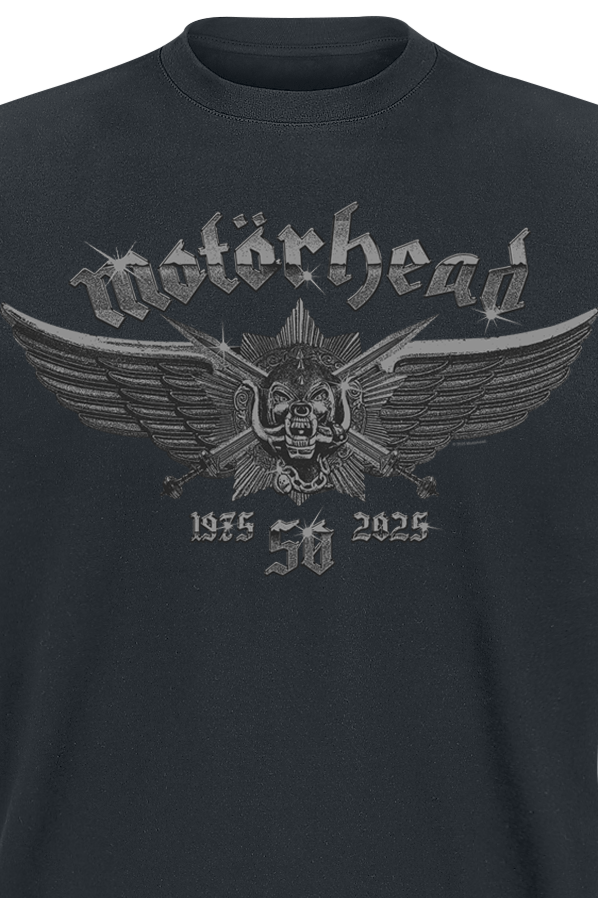 Motörhead 50 Wings Badge T-Shirt black - Image 3